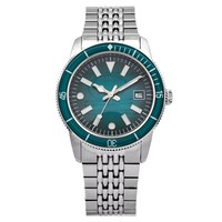 Montre automatique pour homme rétro OEM ODM MOQ500, mouvement mécanique japonais, verre saphir, lunette en céramique, date, 3BAR, acier inoxydable