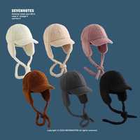 Casquette de baseball unisexe décontractée en polyester/coton à 6 panneaux avec cordon, broderie 3D, en peluche, pour l'hiver, vente en gros