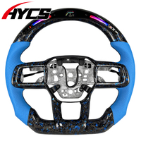 Volant de course personnalisé en fibre de carbone avec LED RPM pour Ford Mustang GT 2024-2026 GT500 Dark Horse, volant chauffant