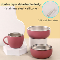 Ensemble de vaisselle en acier inoxydable pour l'alimentation des bébés, assiettes divisées en acier inoxydable pour enfants, bol avec cuillère et fourchette, ensemble de table pour tout-petits