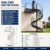 Escalier en spirale extérieur sur mesure, design moderne, garde-corps en câble d'acier inoxydable pour villa, maison, patio, jardin, escaliers