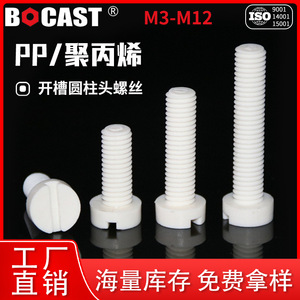 Perno de Plástico Blanco con Cabeza Cilíndrica Ranurada Bocast M3 M12 PP, Aislante, Fabricado a Máquina, para Uso Fotovoltaico - Product Image 4