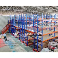 Système de stockage d'entrepôt robuste avec mezzanine sur mesure, plateforme en acier, rayonnage industriel
