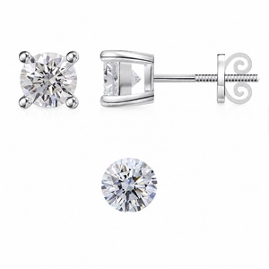 IGI Certified Round Cut Lab Grown Diamond <b>Stud</b> <b>Earrings</b> 10K 14K 18K Solid Gold <b>Fine</b> Jewelry for Women - Product Image 2