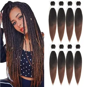 Hot sales 26inch stretched braids 3X 270g Pre-Stretched Expression Braids Ombre Low temperature fiber for Braiding
