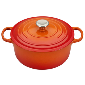 Casserole en fonte émaillée orange 3QT Bright Houseware Europe Design, antiadhésive, logo personnalisé, métal, diamètre 22 cm, écologique, deux poignées - Product Image 1