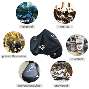 Copertura per <span class=keywords><strong>moto</strong></span> 210D borsa portaoggetti per strisce riflettenti impermeabile e antipolvere nera per esterni per tutti gli usi - Product Image 5