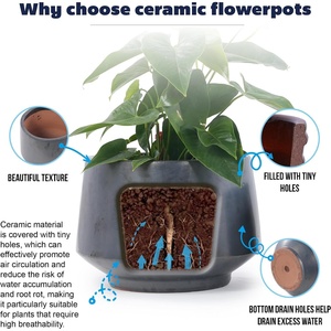 Grands pots à fleurs en céramique pour plantes d'extérieur et d'intérieur, pots à plantes modernes, jardinières rondes, décoration de jardin, patio, maison, vente en gros - Product Image 5
