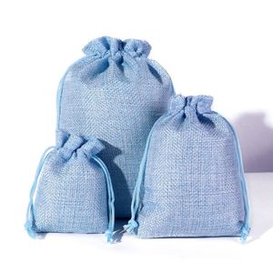 Sac en jute personnalisé avec logo imprimé, pochette en cacao, sac cadeau en toile de jute naturelle, sac en toile de jute à cordon de serrage - Product Image 1