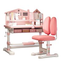 Inde chaud hauteur réglable enfants bureau d'étude rose luxe enfants chaise de bureau ensemble multi-fonction enfants étude chaise de bureau ensemble
