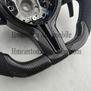 Volant de direction en cuir perforé et fibre de carbone pour BMW Série 3 Série 5 F10 F20 F30 F90 F01 F02 - Vente flash - Product Image 4