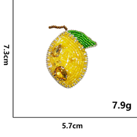 Applique en feutre PVC à coudre en forme de fruits 3D (citron, avocat, cerise) avec des perles, accessoires pour vêtements, sacs, chapeaux, couture à la main