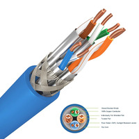 EXC kabel Cat8 kecepatan tinggi 23AWG 0.56MM, 4 pasang kabel komunikasi berpelindung tembaga murni CE ROHS asal