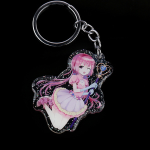 VOGRACE OEM Glitter <span class=keywords><strong>Epoxy</strong></span> Acrylic Keychain Tùy Chỉnh In Phim Hoạt Hình Hoạt Hình Ba Chiều Trong Suốt Móc Chìa Khóa Như Quà Tặng Khuyến Mãi - Product Image 5