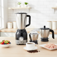 Calinfor Meilleure Vente Mixeur Broyeur 3-en-1 en Acier Inoxydable pour Glace Pilée et Jus, Idéal pour Hôtels
