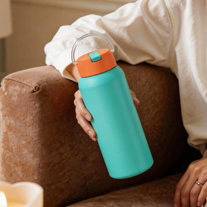 Botella Térmica Personalizada de 22 oz, 32 oz, 40 oz, Botella de Agua de Acero Inoxidable Aislada para Niños y Adultos con Pajita y Asa - Product Image 3