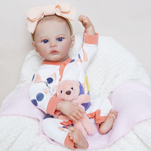 Bébé Reborn Réaliste en Silicone et Vinyle, Cheveux Volumineux, Yeux Clignotants, Pleure, Magnétique, Personnalisable, Unisexe, Jouet Doux de Haute Qualité - Product Image 4