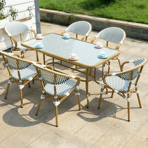 Ensemble <span class=keywords><strong>de</strong></span> <span class=keywords><strong>chaises</strong></span> <span class=keywords><strong>de</strong></span> <span class=keywords><strong>bistrot</strong></span> français toutes saisons, chaise <span class=keywords><strong>de</strong></span> jardin en rotin PE multicolore, chaise <span class=keywords><strong>de</strong></span> jardin en osier tissé à la main - Product Image 6