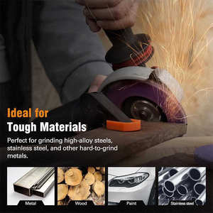 Disques à lamelles en céramique violette 4''x5/8'', 4-1/2''x7/8'', 5''x7/8'' T27/T29, meules pour le métal et l'acier inoxydable (grains 40-320) - Product Image 4