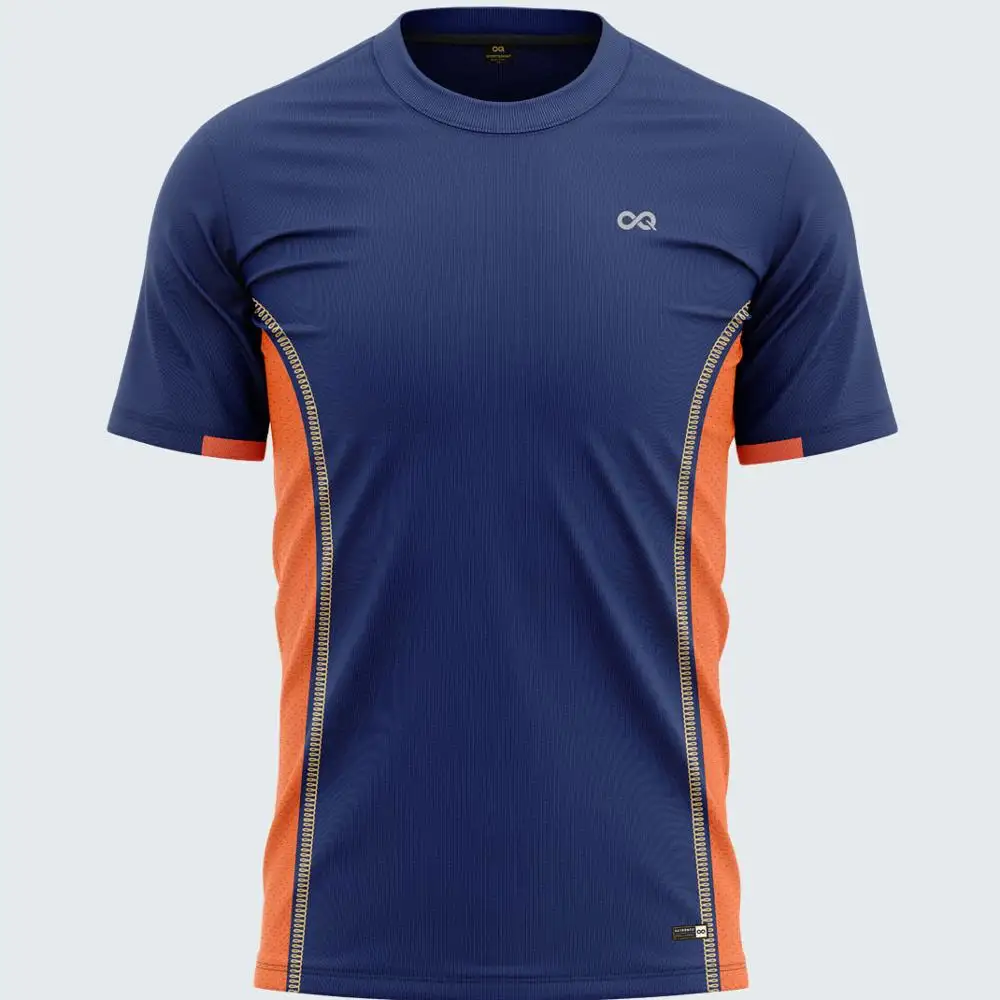 100% Eco friendly and breathable Polyester Mens High Quality Blue Round neck Short sleeve Best Wholesaler from India