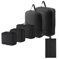 Haute qualité 6 pièces ensemble léger pliable voyage vêtements bagages organisateur sac accessoires Compression emballage Cubes