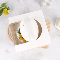 Boîte de gâteau de papier de carton imprimé par coutume avec la fenêtre/poignée
