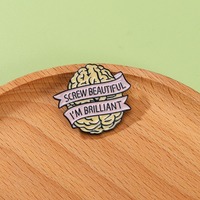 Pin de solapa esmaltado con cita: 'Screw Beautiful I'm Brilliant Brain'