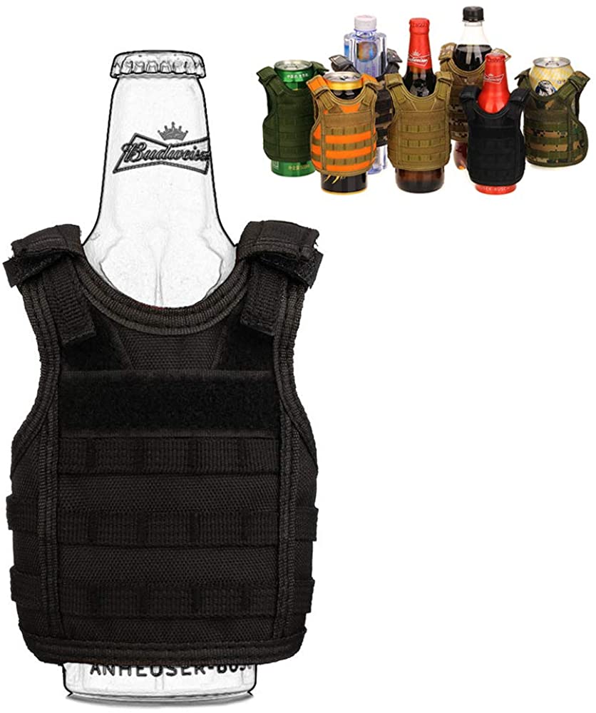 Бесплатный образец, пивные жилеты, охладитель напитков, тактические мини регулируемые плечевые ремни, держатель для напитков, пуленепробиваемый жилет