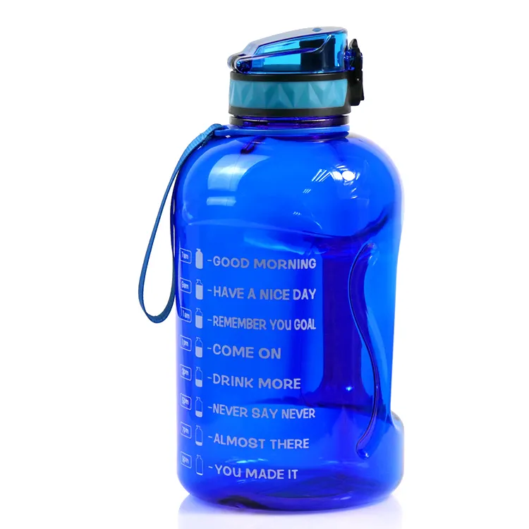 Новый продукт идеи 2023 большой вместимости открытый тренажерный зал Спорт Bpa Бесплатная пластиковая бутылка для воды 1 галлон с ручкой