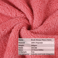 Tissu doux et abordable pour sweat à capuche, couverture brossée, flanelle, fourrure artificielle, tissu polaire pelucheux pour manteau et veste, tissu polaire brossé Sherpa