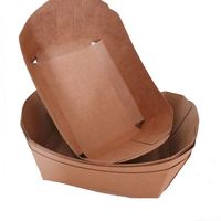 Boîte à emporter en papier kraft naturel avec logo personnalisé, boîte à emporter pour la restauration rapide, boîte d'emballage pour en-cas