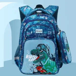 Mochila para estudiantes de escuela primaria Diseños de dibujos animados de dinosaurios Características de reducción de carga