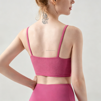 Débardeur de yoga en tissu pour femme, style nude, soutien-gorge de fitness d'été, dos élégant, petit bandeau, sous-vêtement de sport anti-choc pour le yoga
