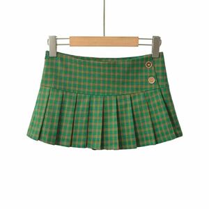 <span class=keywords><strong>กระโปรง</strong></span>สั้น<span class=keywords><strong>ลาย</strong></span>สก็อตแฟชั่นคุณภาพสูงสำหรับผู้หญิง ไซส์ XS คอลเลคชั่นฤดูใบไม้ร่วง-ฤดูหนาว ปี 2026 พร้อมกางเกงขาสั้นในตัว ขายส่ง - Product Image 2