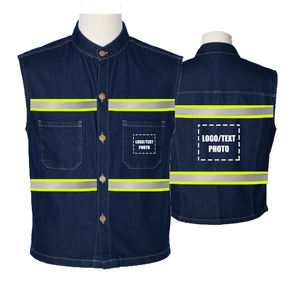 Chaleco de mezclilla luminoso para motocicleta de bicicleta para chaleco de noche para hombres con logotipo personalizado/foto - Product Image 4