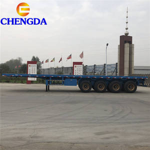 Semi-<span class=keywords><strong>remorque</strong></span> plateau <span class=keywords><strong>de</strong></span> 40 pieds <span class=keywords><strong>de</strong></span> haute qualité, neuve, fabriquée en Chine, pour bateaux, 3 essieux, 60 tonnes - Product Image 3