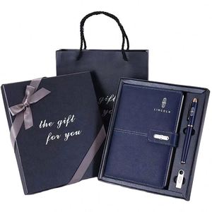 Customizable 2024 Luxury Stationery Item <b>Notebook</b> Gift Set Promotional Business Gifts Red Leather <b>A5</b> Journal Notepad With Pen - Product Image 3