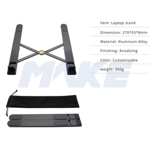 MK876 可折叠笔记本电脑支架 可调节笔记本支架 便携式笔记本电脑支架 平板电脑支架 适用于 MacBook Air Pro ipad - Product Image 3