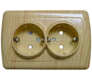 European style flush mounting double socket outlet (F3209)