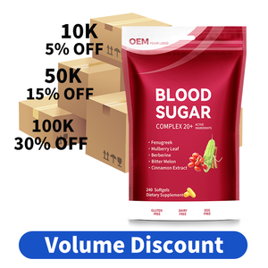 ซอฟต์เจลปรับสมดุลน้ำตาลในเลือดจากโรงงานขายส่ง 20+ ส่วนผสมที่มีประสิทธิภาพ สูตรและบรรจุภัณฑ์ตามสั่ง - Product Image 3