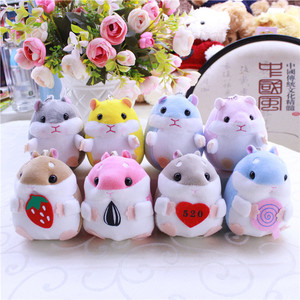 Promotional Gift 10cm Mini Hamster Stuffed Animal Dressing Plush Hamster Keychain