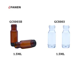 Fanen 1,5 ml Frascos de muestra cromatográfica de vidrio de laboratorio Vial HPLC ámbar de alta recuperación