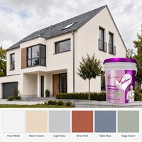 Pintura de Látex Impermeable para Exteriores Arthome, Revestimiento Nano Inorgánico para Fachadas de Edificios