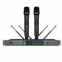 Système de microphone sans fil UHF double canal X2S-1 True Diversity pour spectacles sur scène, conférences et salles de réunion