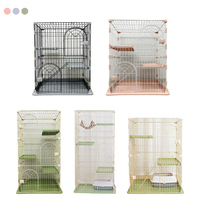 Cage de luxe pour chat solide multicouche conception amovible grand espace mousqueton fixation forte Durable Cage pour animaux de compagnie sécurité porte serrure boîte