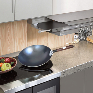 <span class=keywords><strong>Wok</strong></span> de Cocina Pre-Sazonado de Acero al Carbono con Mango de Madera de Haya <span class=keywords><strong>para</strong></span> Cocinas de Inducción - Product Image 1