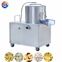 2200W Automatische 450-650kg/u capaciteit 304 roestvrijstalen was- en schilmachine voor uien, aardappelen en gember