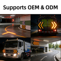 Señalización LED Direccional para Carreteras, Luz de Seguridad Vial, 12V 24V, Protección IP65, Montaje en Pared, LEDs Multicolor, Construcción/Utilidades