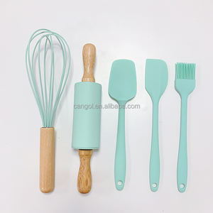 Ensemble de gadgets de cuisine sans BPA Mini Spatule Rouleau à pâtisserie Fouet Brosse à badigeonner Outils de cuisine en silicone Ensemble d'ustensiles pour enfants - Product Image 2