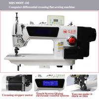 Machine à coudre industrielle informatisée MYSEW KX9000T-3, 3500 points par minute, aiguille simple, écran tactile, entraînement direct pour la production de vêtements